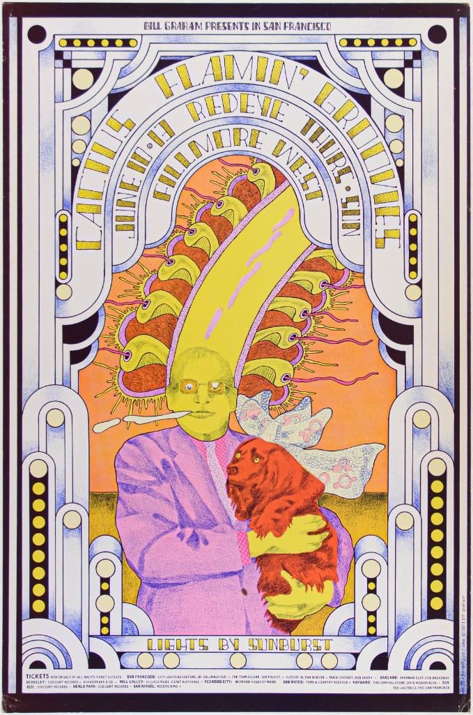 1971 BG-284 Flamin' Groovies Cactus Redeye Fillmore West Poster Excellent 71 (1 of 2)