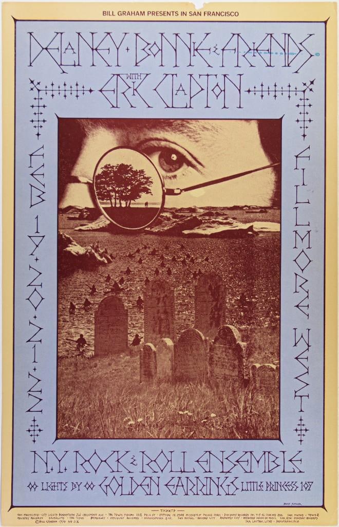 1970 BG-218 Delaney and Bonnie & Friends with Eric Clapton Fillmore West Poster Excellent 71 (1 of 2)