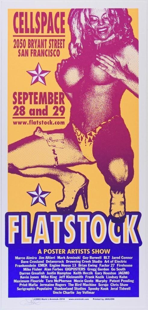 2002 Flatstock Cellspace San Francisco Signed Arminski Poster Mint 91 (1 of 2)