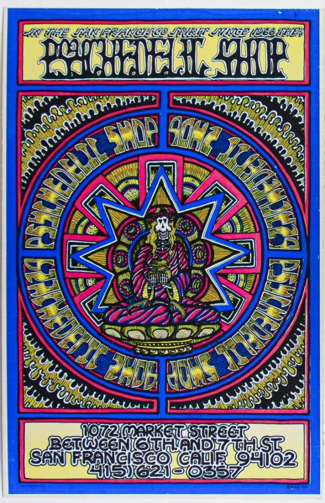 1986 The Psychedelic Shop San Francisco Poster MOUNTED (1 of 2)