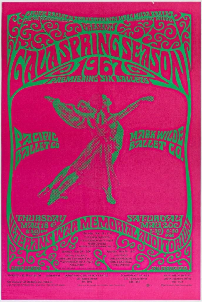 1967 Bob Schnepf Pacific Ballet Company Gala Spring Season Poster Excellent 70 (1 of 2)