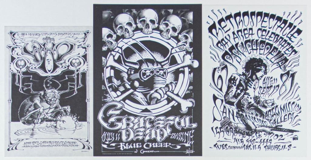 Lot of 3 Rick Griffin Postcards and Handbills NG (1 of 2)