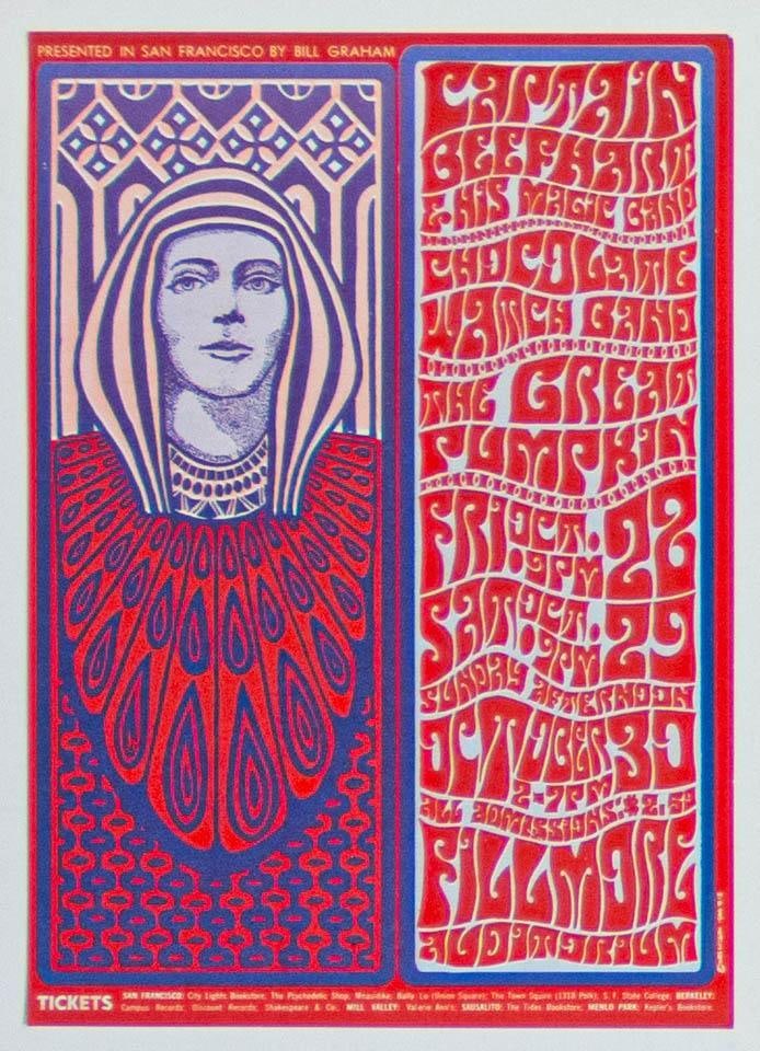 1966 BG-34 Captain Beefheart Fillmore Auditorium Postcard Mint 90 (1 of 2)