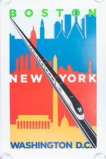 Lot of 4 Amtrak Travel Posters from Boston to Washington DC Near Mint 89: This lot features&#160;4 vintage Amtrak Travel Posters from Boston to Washington, DC.  --CRITICAL DETAILS-- --TITLE 4 Amtrak Travel Posters from Boston to Washington DC --GRADE