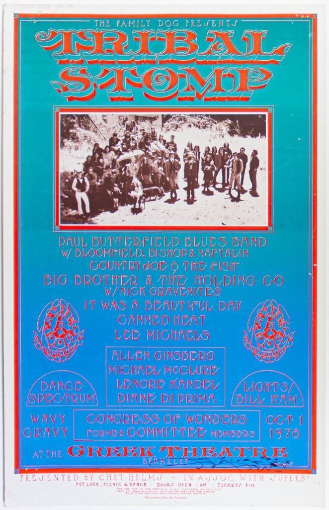 1978 Stanley Mouse Family Dog Tribal Stomp Greek Theatre Signed Mouse Poster Excellent 77 (1 of 2)