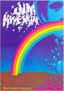 1967 FD-95 Jim Kweskin Sons of Champlin Avalon Ballroom Poster Near Mint 89: A long-celebrated, historic original Avalon Ballroom poster collaboration by Victor Moscoso and the late great Rick Griffin. This is the sister poster to the FD-D13 Denver Dog poster, with the other s