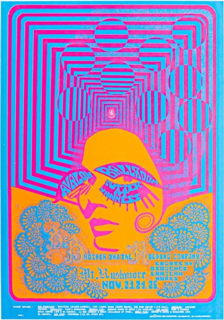 1967 FD-93 Big Brother Janis Joplin Avalon Ballroom Poster Near Mint 87 (1 of 2)