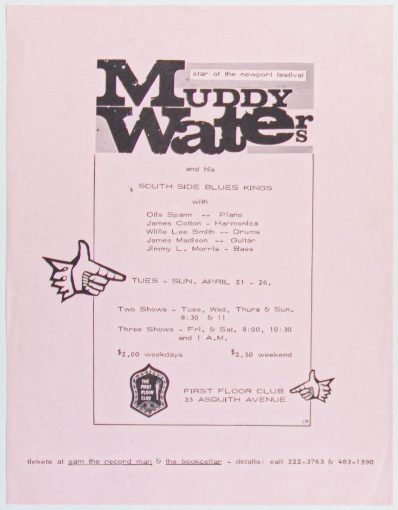 1967 Muddy Waters First Floor Club Flyer Near Mint 83 (1 of 2)