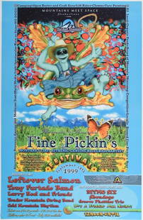 1999 Fine Pickin's Bluegrass Harvest Leftover Salmon Missoula Montana Poster Near Mint 85: This poster was produced for the Fine Pickin&#39;s Bluegrass Harvest on September 28th, 1999 at&#160;Marshall Mountain Summer Stage in Missoula, Montana. Performers included Leftover Salmon,&#160;ony