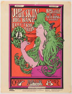 1966 FD-29 Big Brother Janis Joplin Avalon Ballroom Handbill Extra Fine 69: Original handbills like this one from the early days of the Avalon Ballroom are increasingly harder to uncover in good condition. The Woman with The Green Hair is one of the seminal images of the era