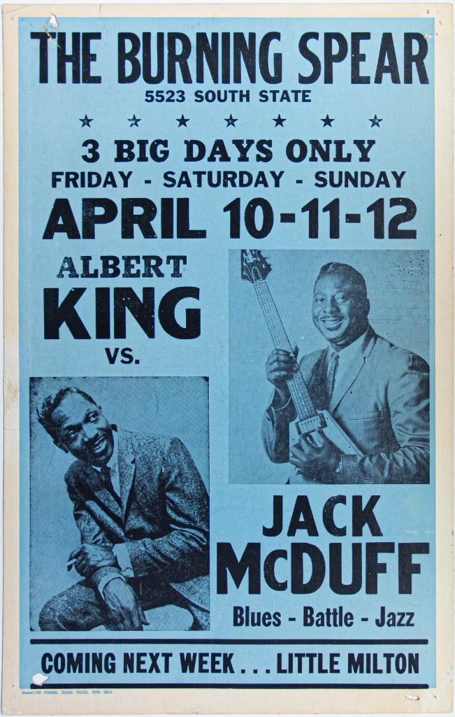 1970 Albert King Jack McDuff The Burning Spear Chicago Cardboard Poster Extra Fine 65 (1 of 2)