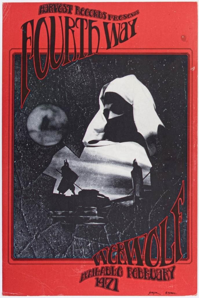 1970 Fourth Way Werewolf Album Promo Signed Promotional Poster Extra Fine 67 (1 of 2)
