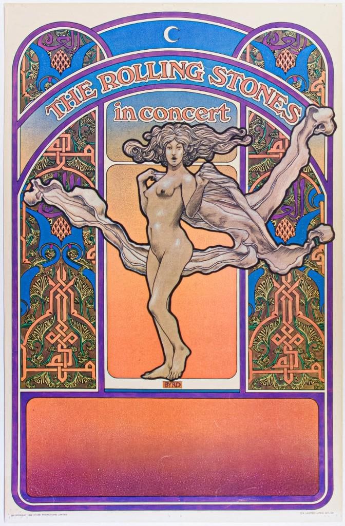 1969 The Rolling Stones Tour Blank David Byrd Excellent 75 (1 of 2)