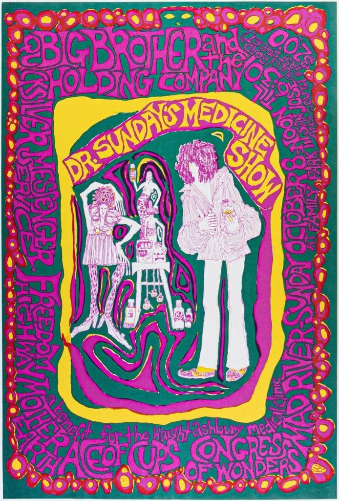 1967 AOR-2.339 Big Brother Janis Joplin Haight Ashbury Medical Clinic Benefit Poster Excellent 79 (1 of 2)