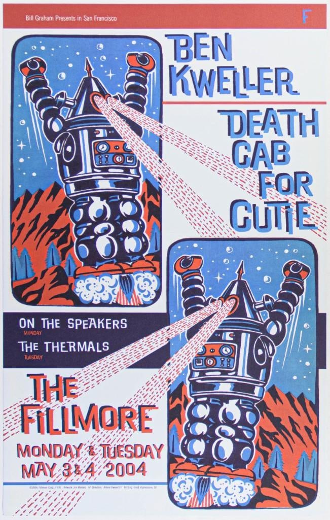 2004 NF-616 Ben Kweller Death Cab for Cutie The Fillmore Poster Near Mint 89: The New Fillmore concert poster series was initiated in 1988 when legendary promoter Bill Graham started producing events again at the historic original Fillmore Auditorium in San Francisco. Though th