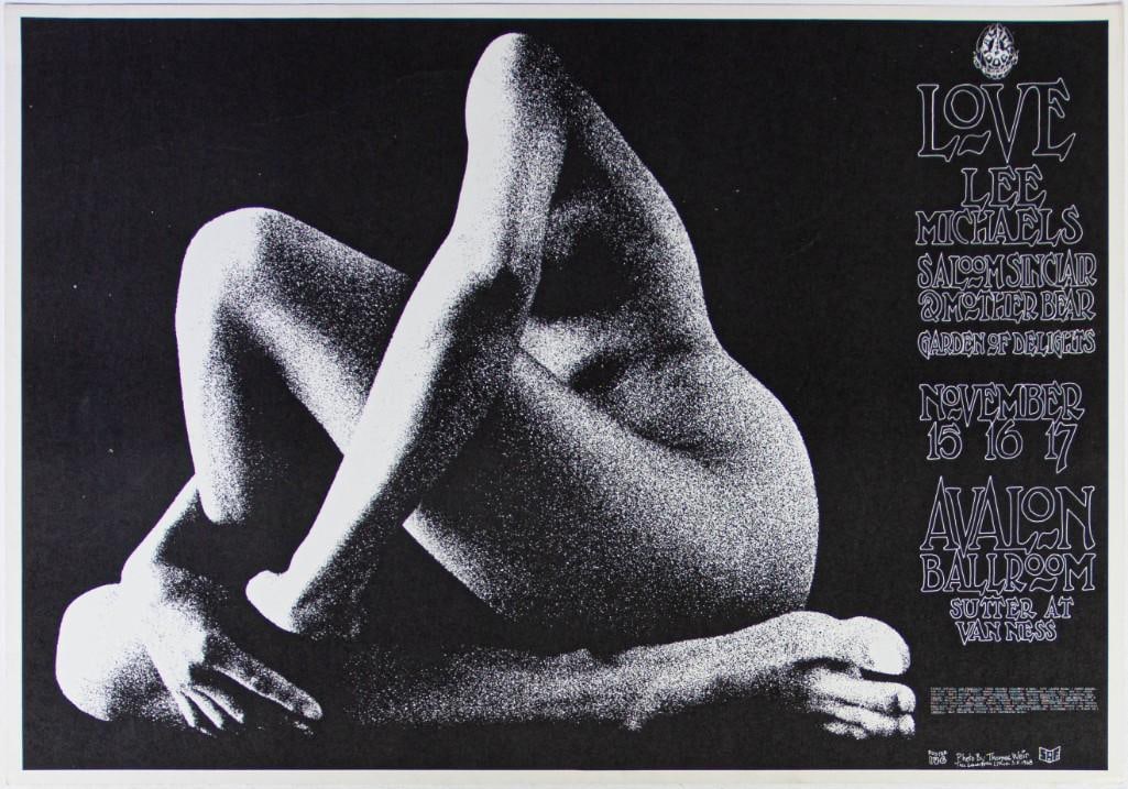 1968 FD-146 Love Lee Michaels Avalon Ballroom Poster Near Mint 85: As things were winding down for the Family Dogs stint at the Avalon the budget for promotion was reduced and the promoter began using black and white images for the posters. The last dozen or so poste