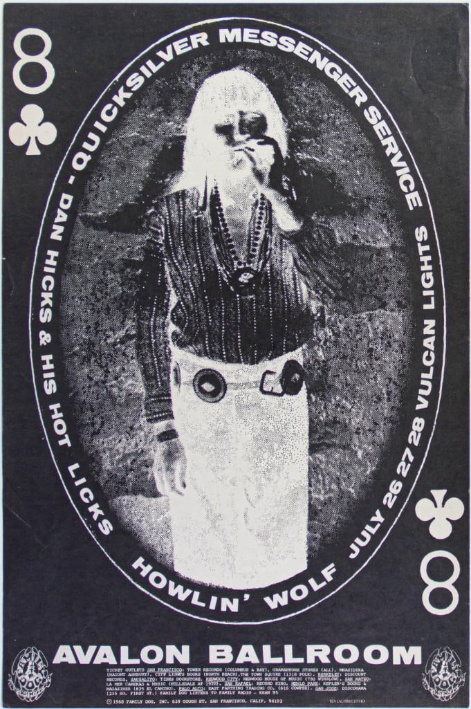 1968 FD-130 Quicksilver Messenger Service Howlin Wolf Avalon Ballroom Poster Excellent 71 (1 of 2)