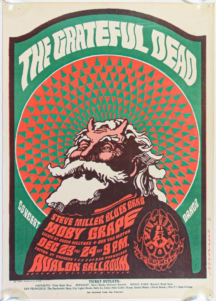 1966 FD-40 Grateful Dead Steve Miller Band Avalon Ballroom Poster Extra Fine 69 (1 of 2)