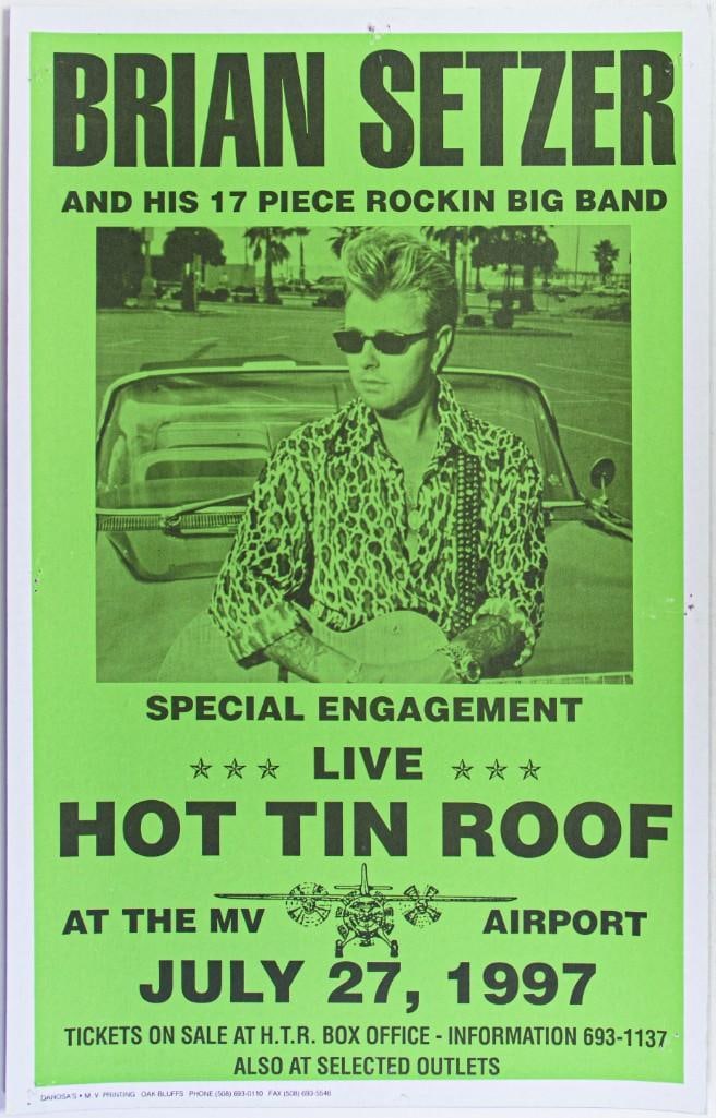 1997 Brian Setzer & His 17 Piece Rockin Big Band Hot Tin Roof Cardboard Poster Excellent 77 (1 of 2)