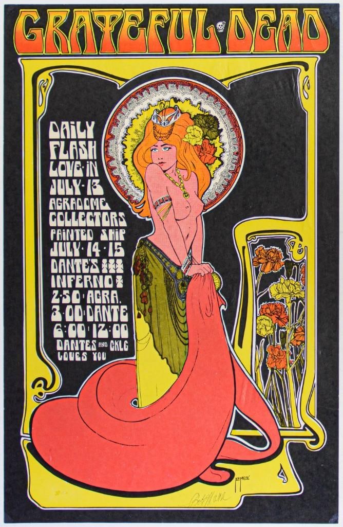 1967 AOR-3.179 Bob Masse Grateful Dead Agradome Vancouver Signed Masse Poster Excellent 71 Restored (1 of 2)