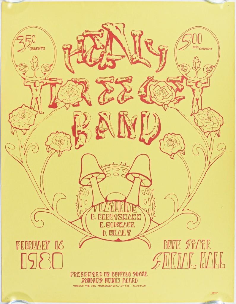 1980 Healy Treece Band (Dan Healy GD Soundman) Buffalo State Poster Excellent 75 (1 of 2)