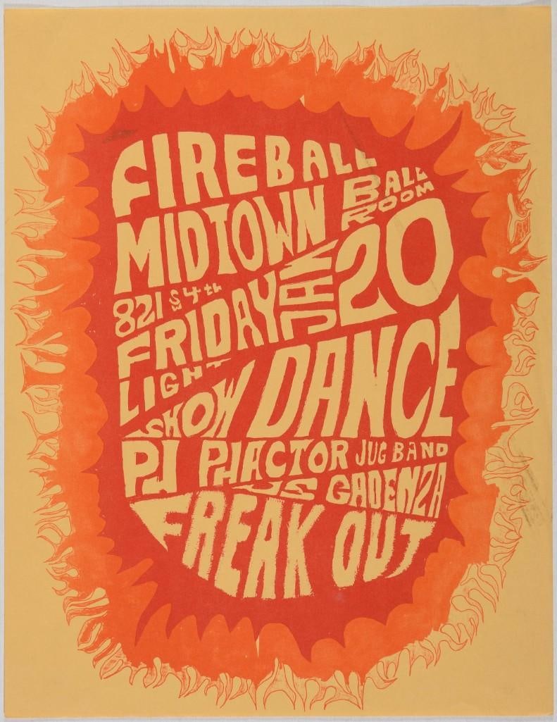 1967 US Cadenza P.H. Phactor Jug Band The Midtown Ballroom Handbill Excellent 73 (1 of 2)