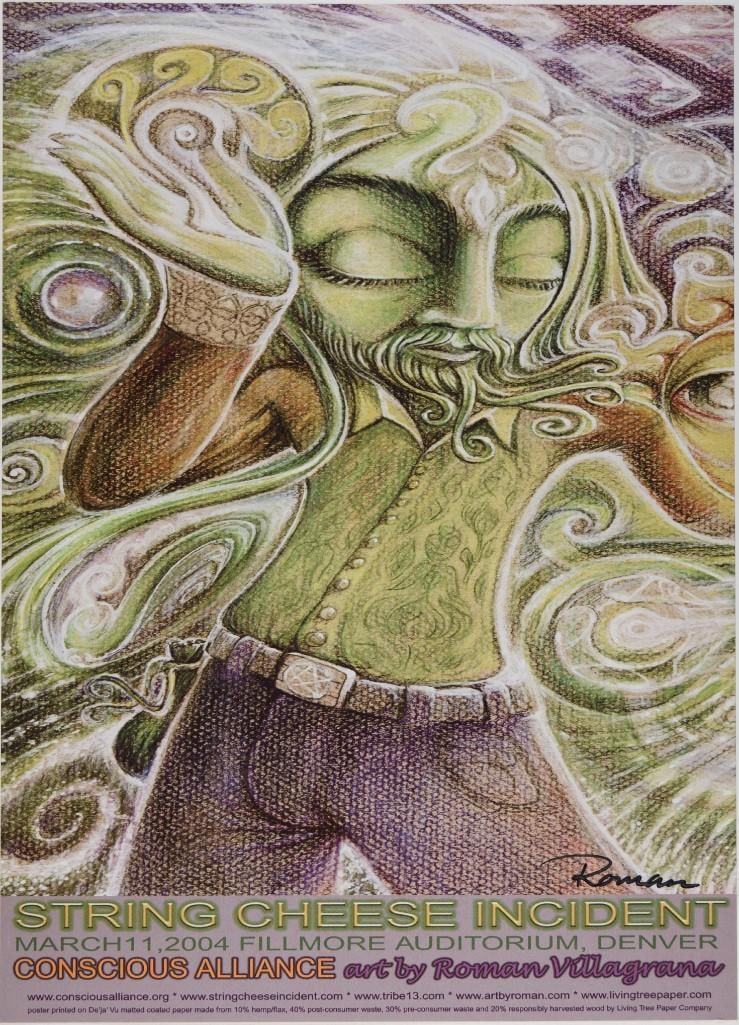 2004 String Cheese Incident The Fillmore Denver Signed Villagran Poster Near Mint 89 (1 of 1)