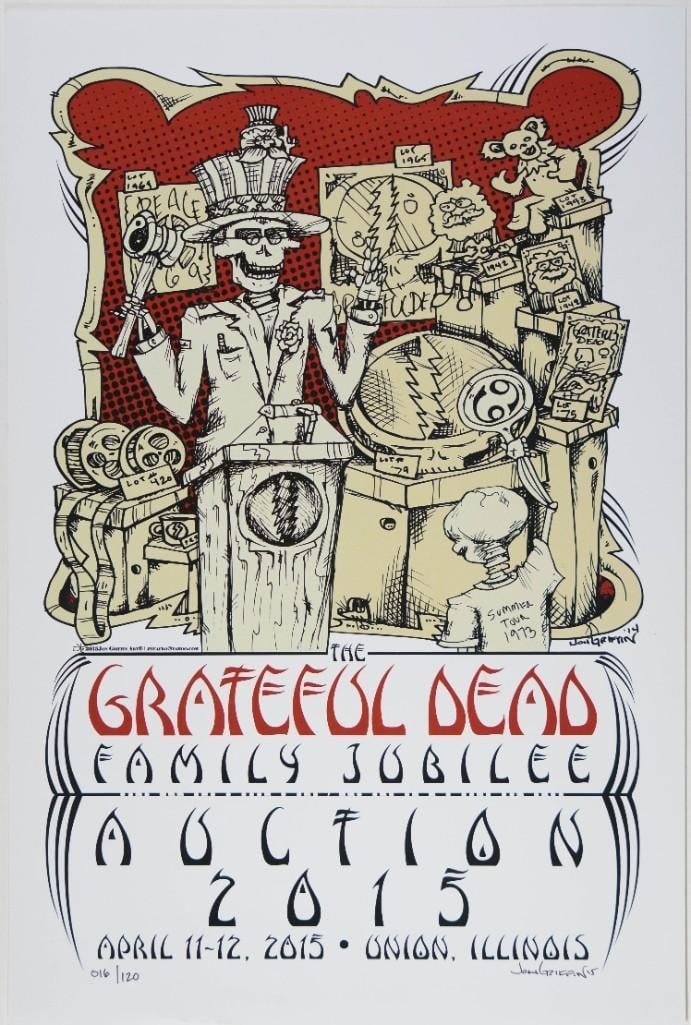 2015 Grateful Dead Family Jubilee Auction Union Illinois Signed LE Poster Near Mint 89 (1 of 1)
