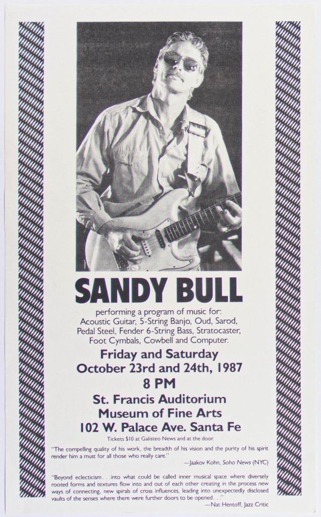 1987 Sandy Bull St. Francis Auditorium Museum of Fine Arts Santa Fe Flyer Near Mint 81 (1 of 2)