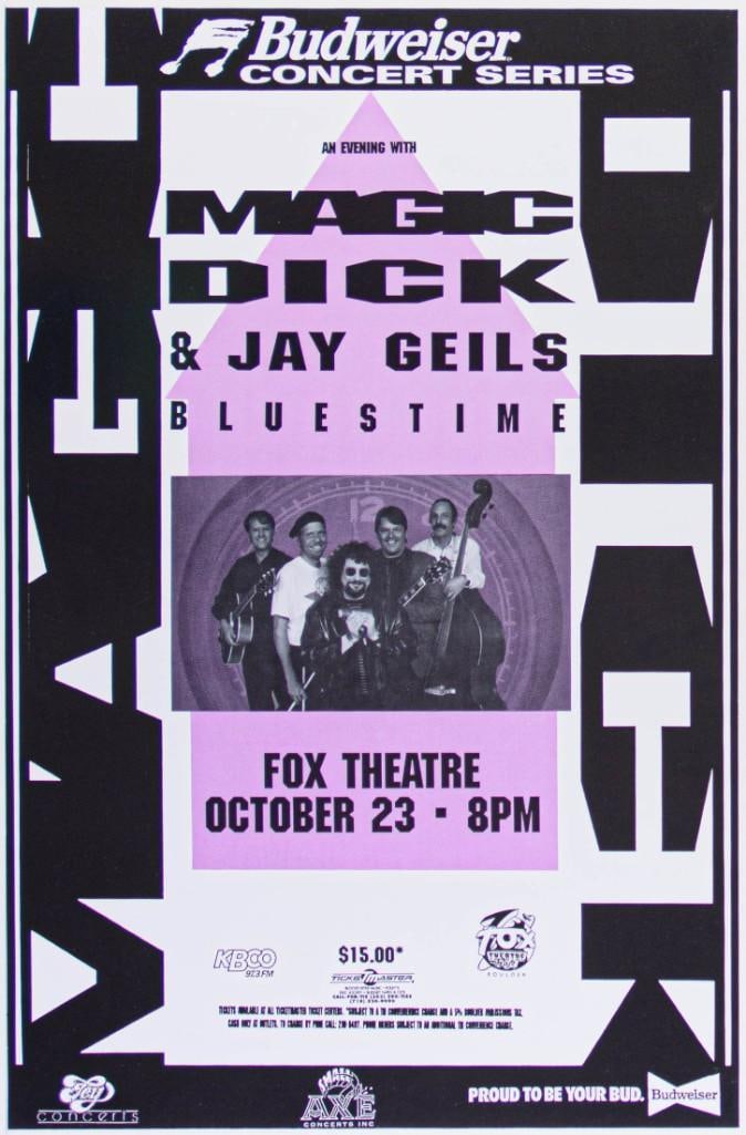 1994 Magic Dick & Jay Geils Bluestime Fox Theatre Poster Near Mint 89 (1 of 2)