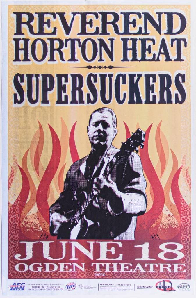 2008 Reverend Horton Heat The Supersuckers Ogden Theatre Denver Poster Near Mint 80 (1 of 2)