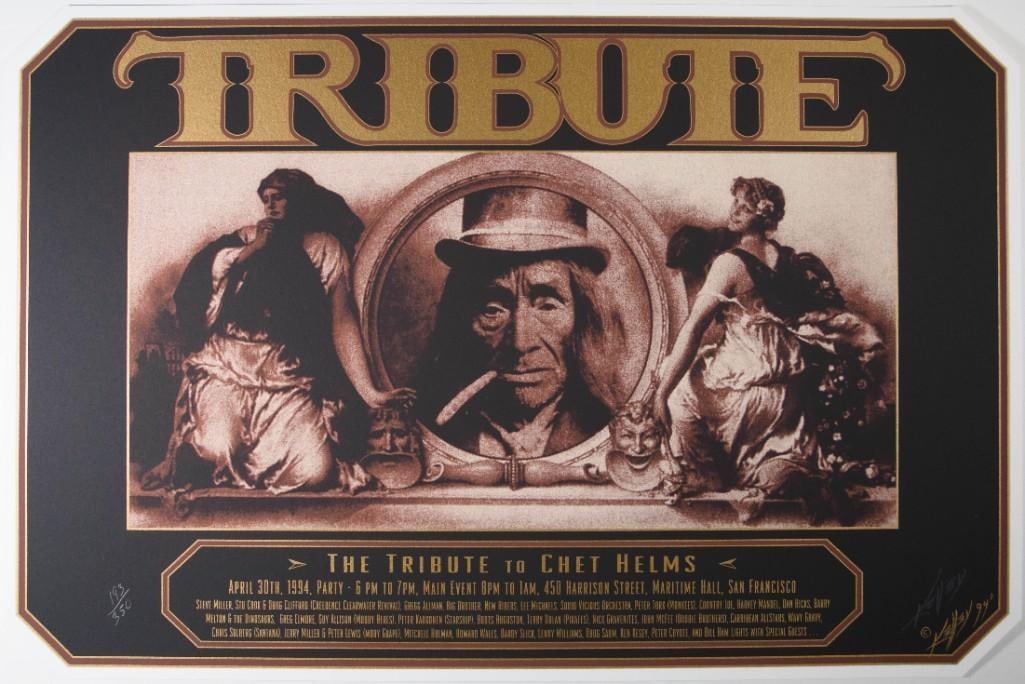 1994 Alton Kelley Tribute to Chet Helms Gregg Allman Maritime Hall LE Signed Kelley Poster Mint 91 (1 of 1)