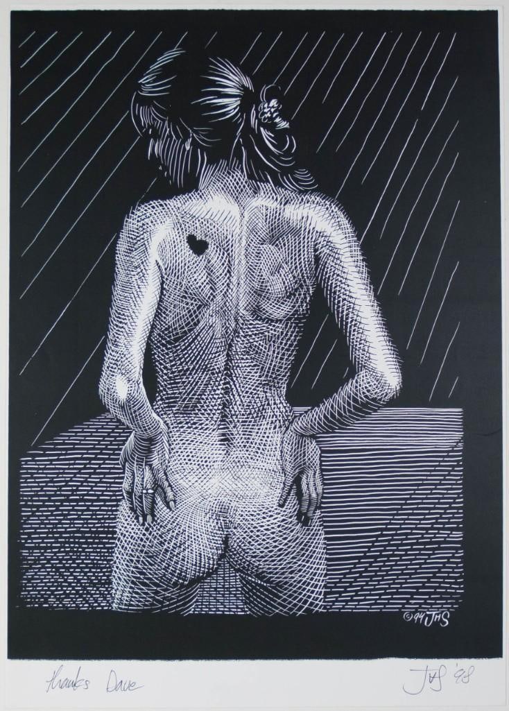 1994 John Seabury Art Print Signed Poster Near Mint 89: This poster is signed and personalized "Thanks Dave" by the artist, John Seabury! This poster features artwork by John Seabury, produced in 1994. Condition Details: SIGNED by artist John Sea