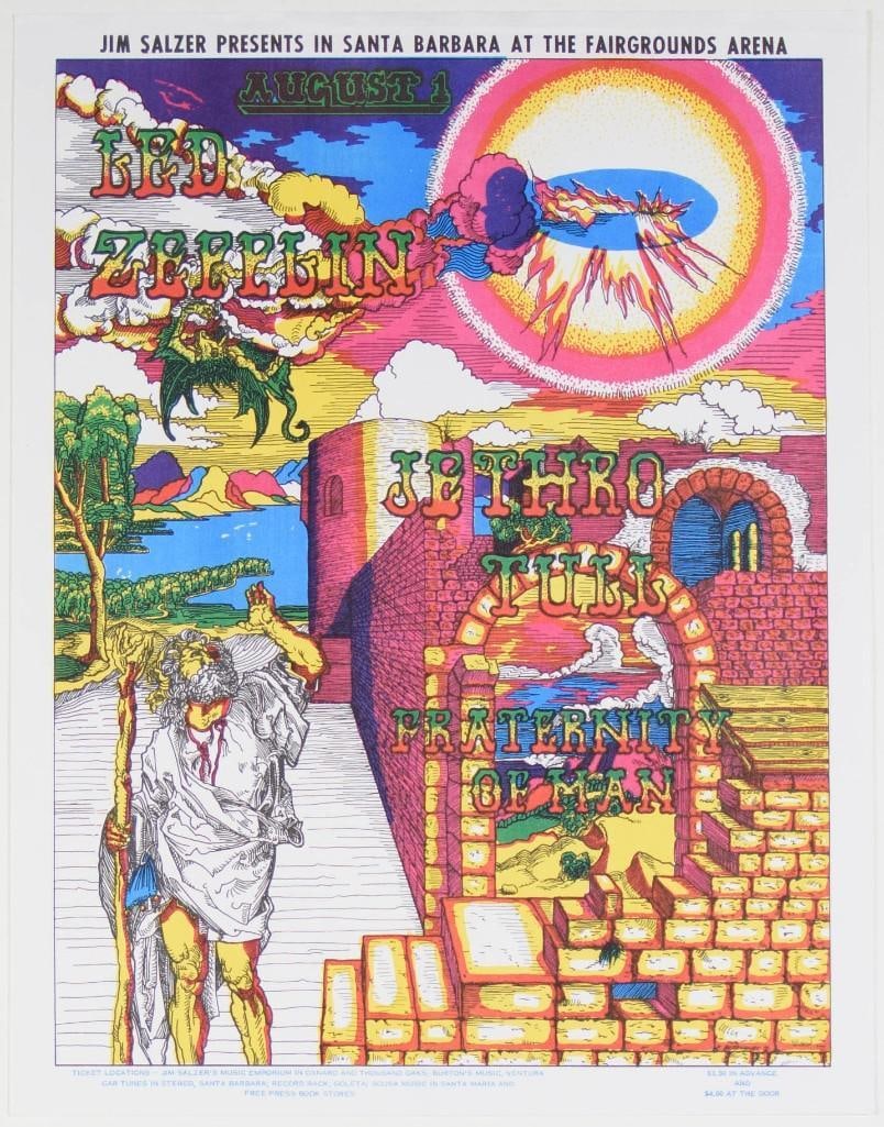 1969 AOR-3.41 Led Zeppelin Fairgrounds Arena Handbill Excellent 79 (1 of 2)