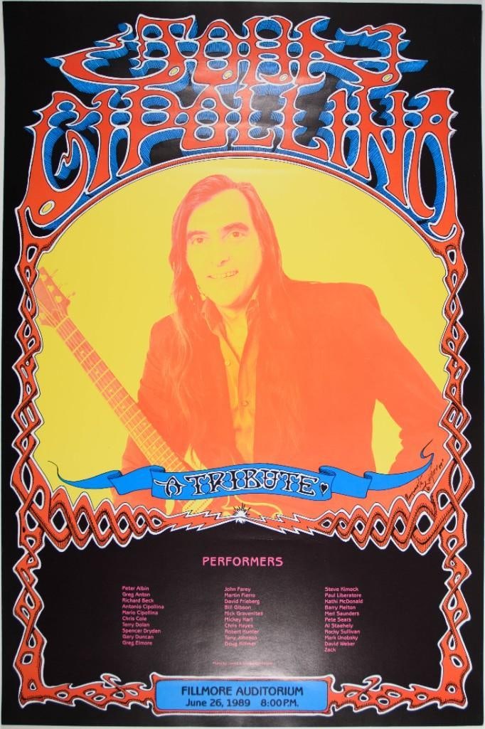 1989 John Cipollina Tribute The Fillmore Poster Near Mint 87 (1 of 2)