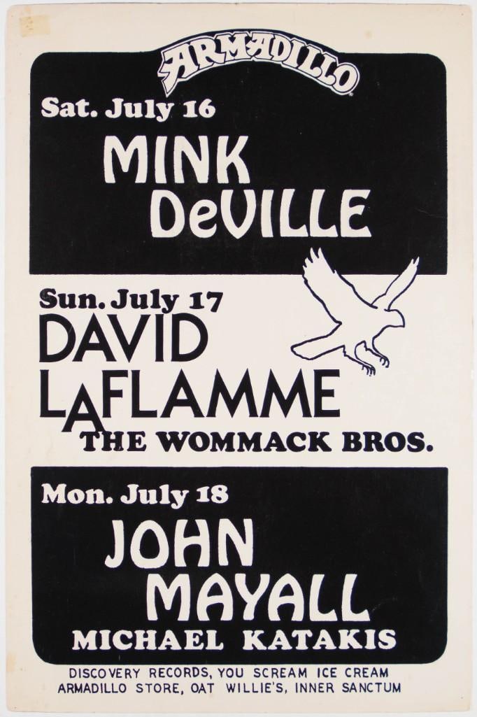 1977 Mink DeVille John Mayall Armadillo World Headquarters Austin Poster Extra Fine 67 (1 of 2)