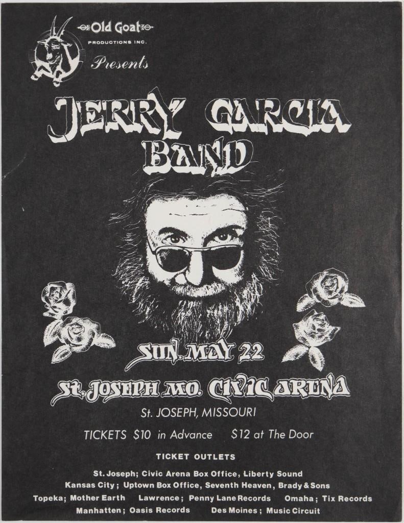 1983 Jerry Garcia Band St. Joseph Civic Arena Handbill Excellent 79 (1 of 2)
