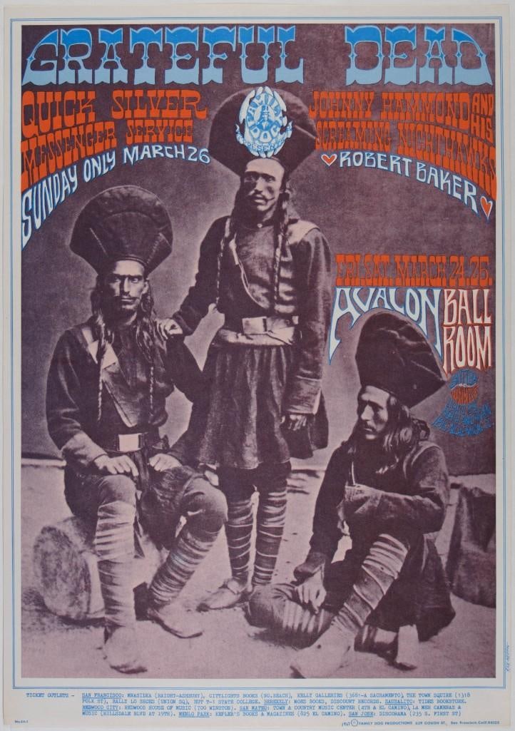 1967 FD-54 Grateful Dead John Hammond Avalon Ballroom RP2 Poster Near Mint 87 (1 of 2)