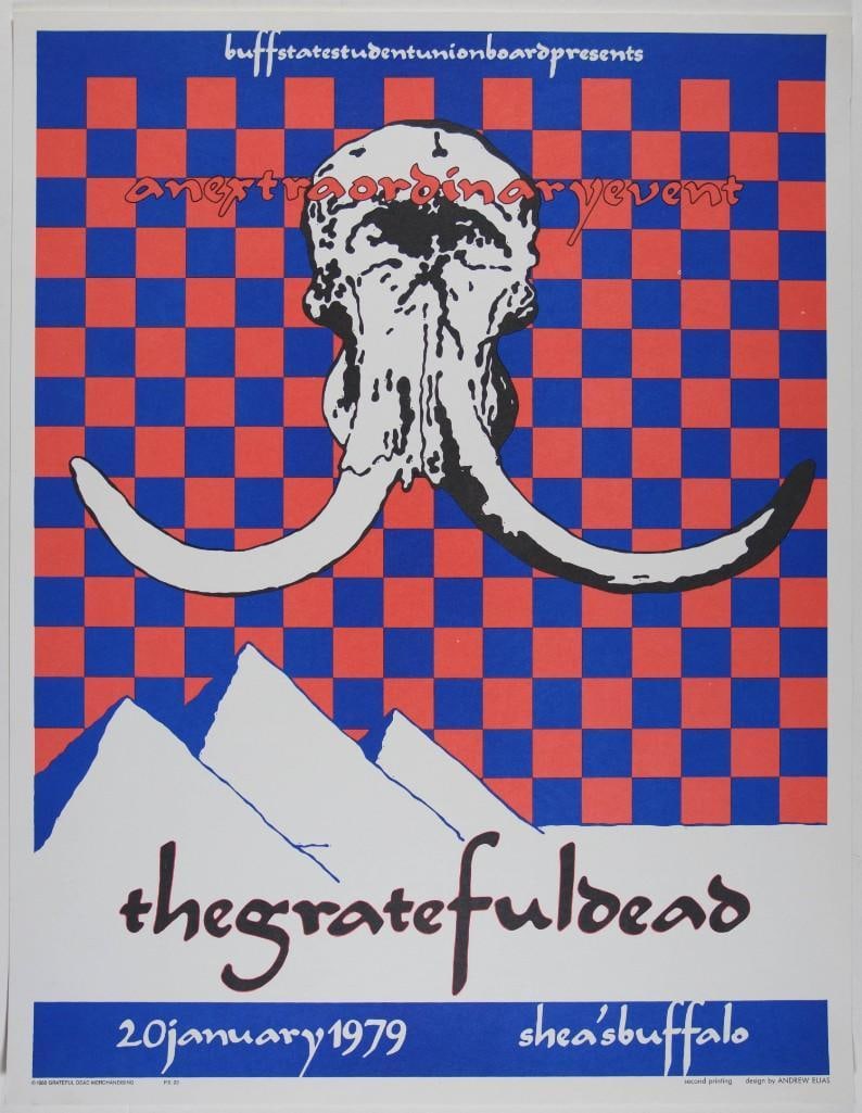 1979 AOR-4.230 Grateful Dead Shea's Performing Arts Center RP2 Poster Near Mint 85 (1 of 2)