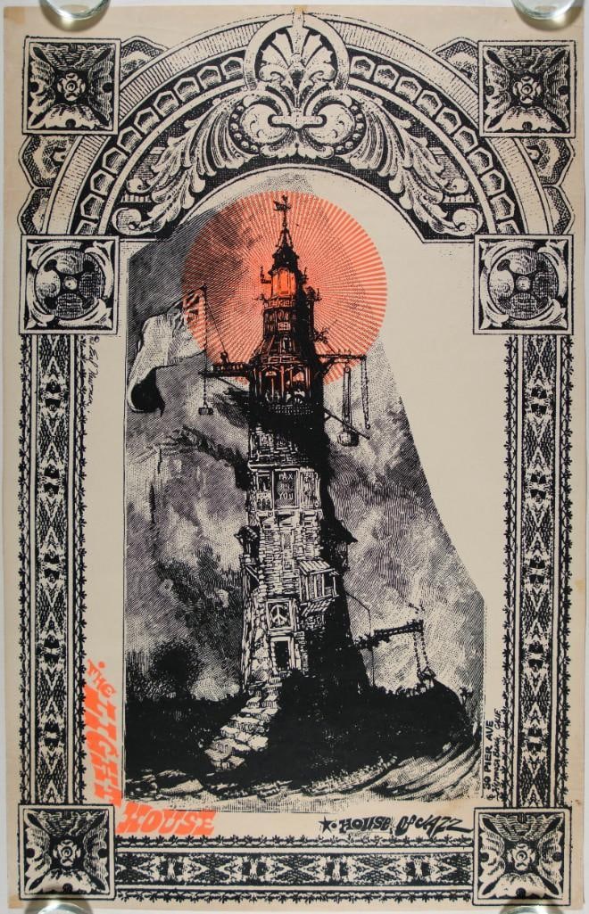 1967 The Lighthouse House of Jazz Poster Excellent 71: This poster has been restored. This poster was produced by artist Earl Newman in 1967 for the Lighthouse Jazz club in Hermosa Beach, California. Condition Details: Restoration