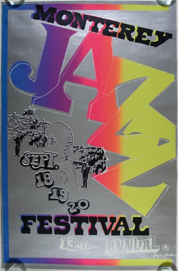 1970 Monterey Jazz Festival Duke Ellington Buddy Rich Monterey Fairgrounds Poster Excellent 71: This original poster was produced for The Monterey Jazz Festival in 1970. The festival, founded by San Francisco jazz radio broadcaster Jimmy Lyons, was historic in its own right - this year featured