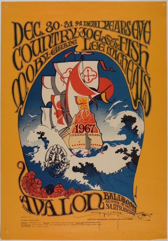 1966 FD-41 Moby Grape Country Joe Avalon Ballroom RP2 Signed Mouse Poster Excellent 75 (1 of 2)