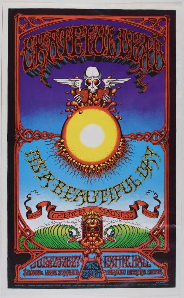 1968 AOR-3.116 Grateful Dead Honolulu International Center RP2 Poster Excellent 73 (1 of 2)