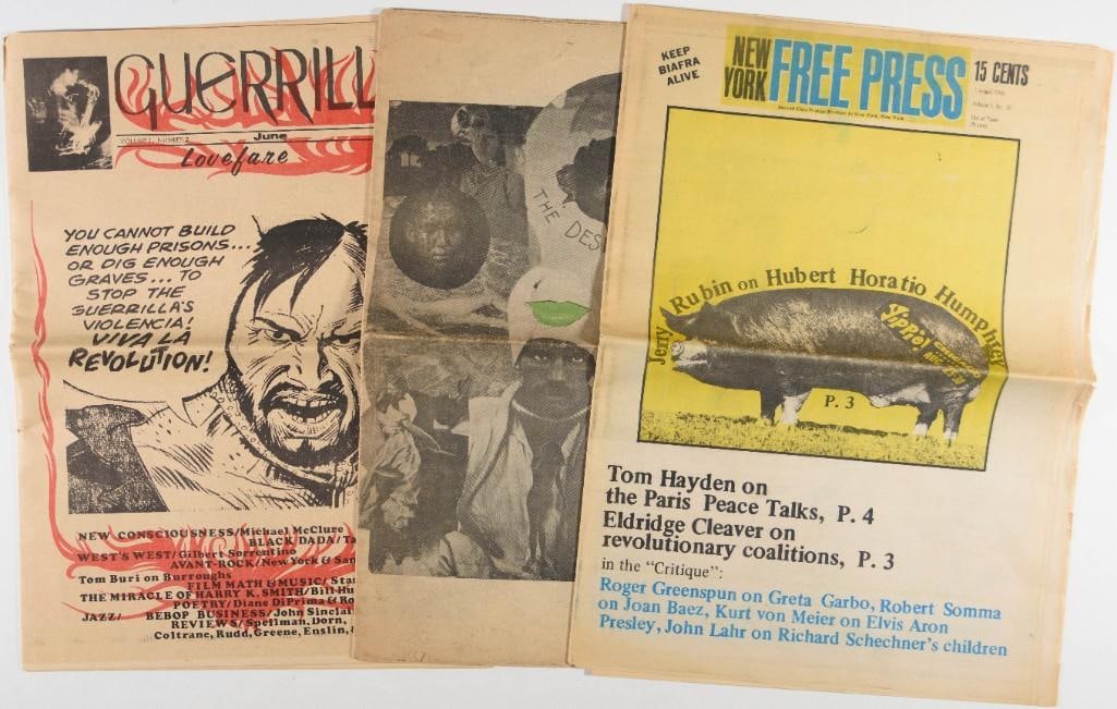 Lot of 3 Underground Newspapers NY Free Press The Deserted Times and Guerilla (1 of 7)