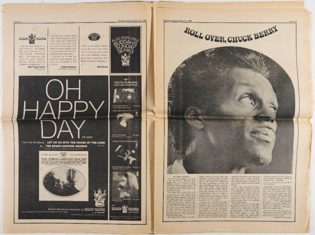 1969 Rolling Stone Chuck Berry No. 35 Signed Wolman Magazine Extra Fine 69 - 3