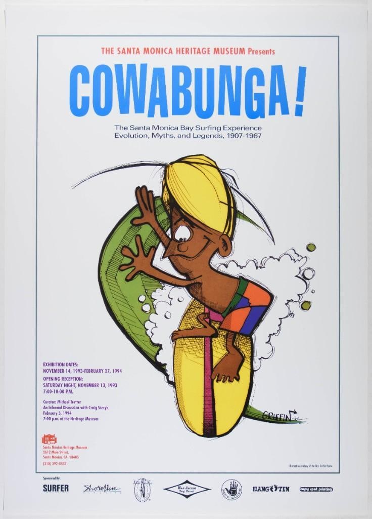 1993 Cowabunga! Exhibition Santa Monica Heritage Museum Poster Near Mint 85 (1 of 1)
