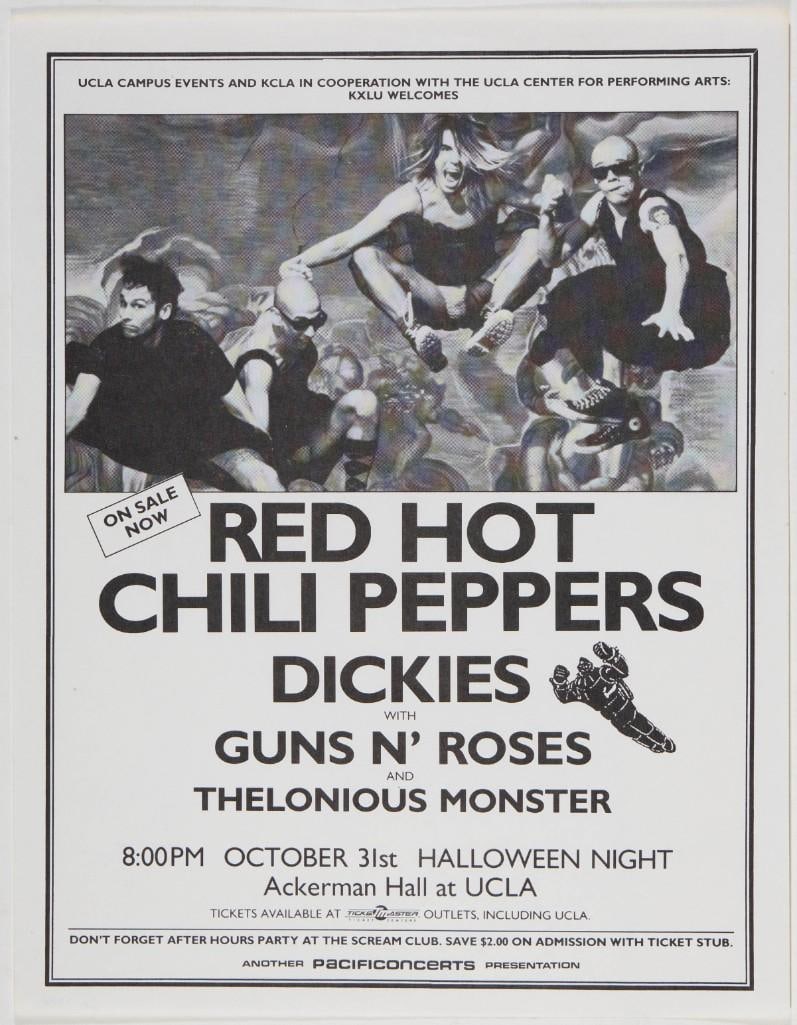 1986 Red Hot Chili Peppers UCLA Ackerman Hall Flyer Near Mint 87 (1 of 2)