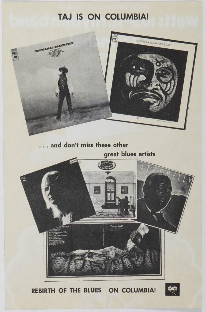 1971 Taj Mahal Watts 103rd Street Rhythm Band Gardens Auditorium Handbill Near Mint 89 - 2