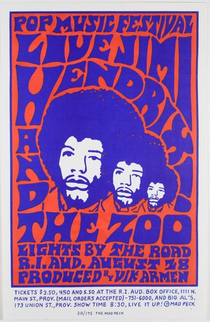 1995 Jimi Hendrix Mad Peck LE Poster Mint 91 (1 of 2)