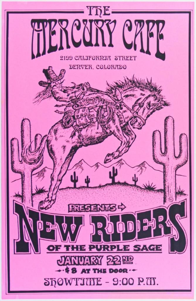 1995 New Riders of the Purple Sage The Mercury Cafe Poster Near Mint 83 (1 of 2)